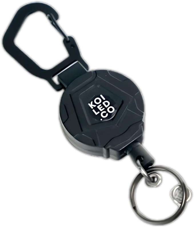 Retractable keychain with zinc alloy carabiner for everyday carry