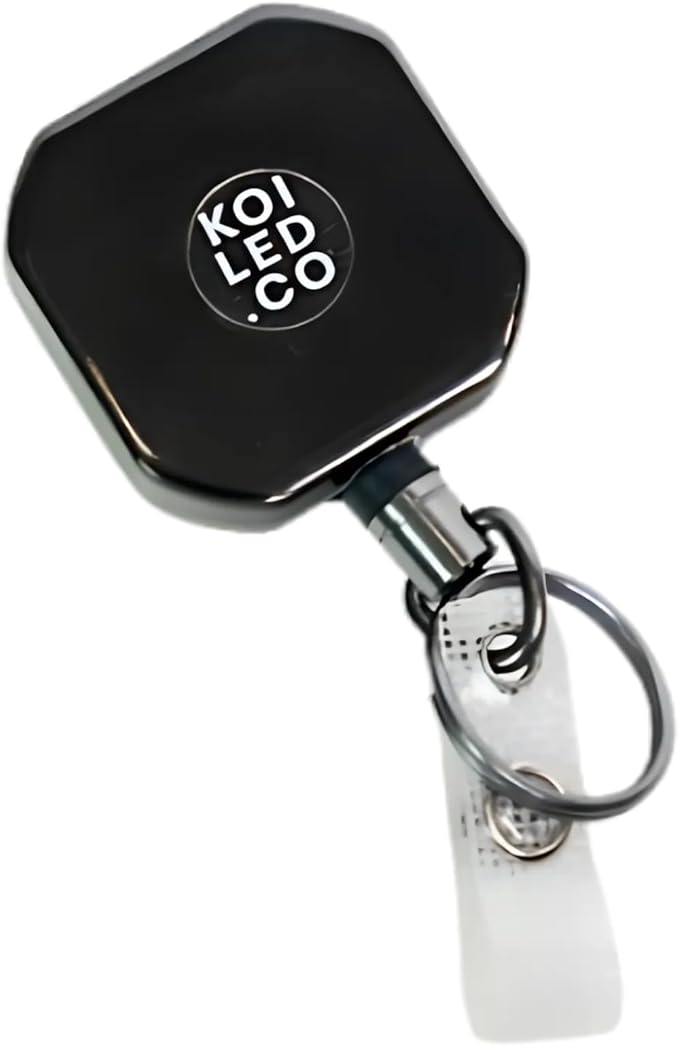 Heavy duty retractable reel keychain with steel cord