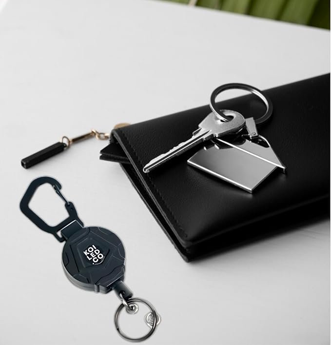 Retractable Keychain with Zinc Alloy Carabiner