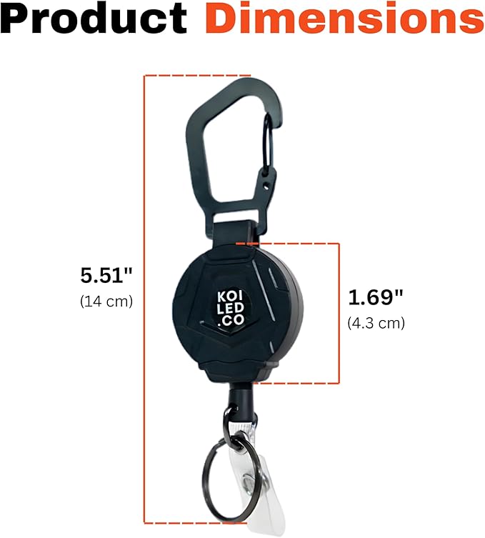 Retractable Keychain with Zinc Alloy Carabiner